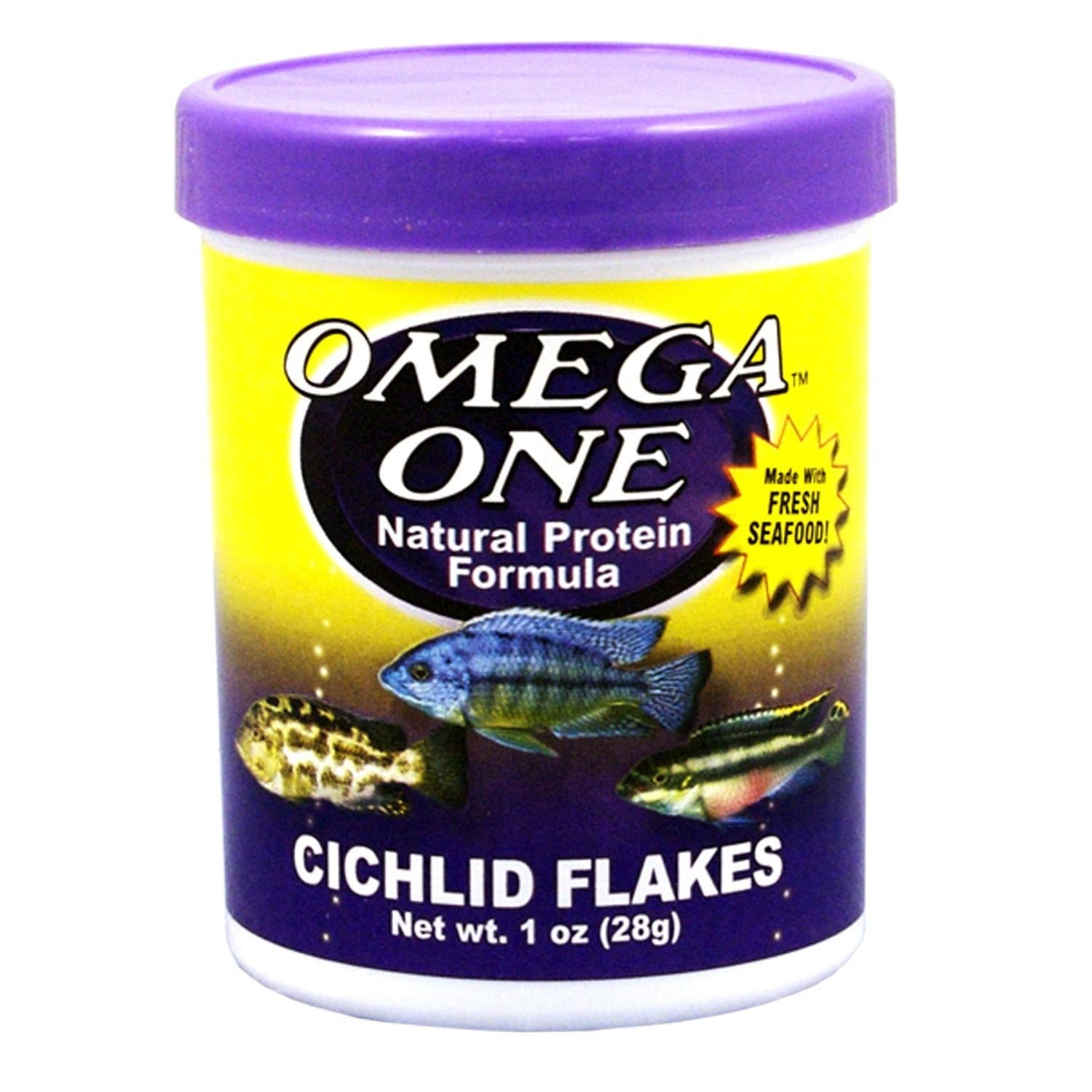 slide 1 of 1, Omega One Cichlid Flakes Cichlid Food, 2.2 oz