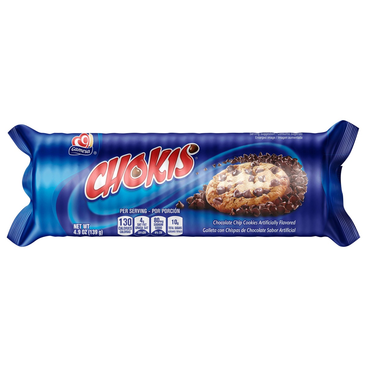 slide 1 of 10, Gamesa Chokis Chocolate Chip Cookies Artificially Flavored 4.9 Oz, 4.9 oz