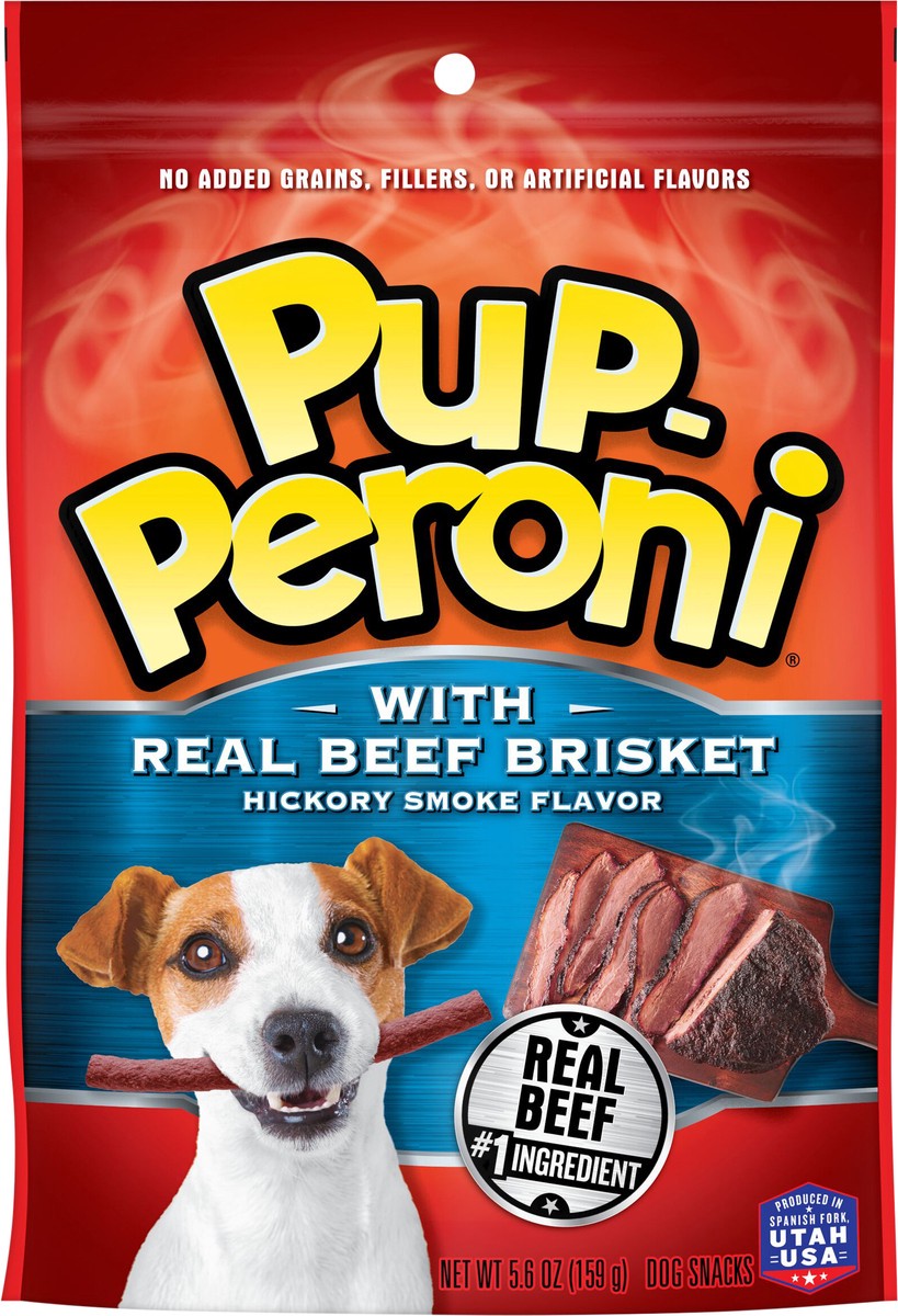 slide 3 of 7, Pup-Peroni Dog Treats with Real Beef Brisket, Hickory Smoke Flavor, 5.6-Ounce Bag, 5.6 oz