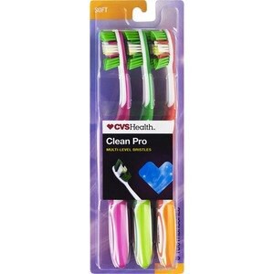 slide 1 of 1, CVS Health Clean Pro Toothbrush, Soft Bristle, 6 Ct, 1 ct