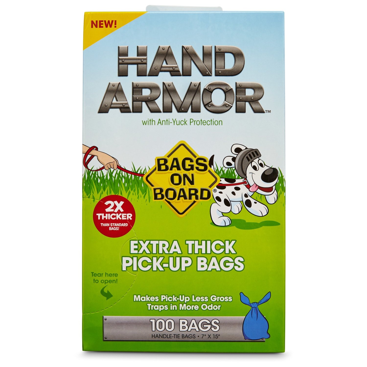 slide 1 of 1, Bags on Board Hand Armor Extra Thick Dog Waste Pick-Up Bags, 1 ct