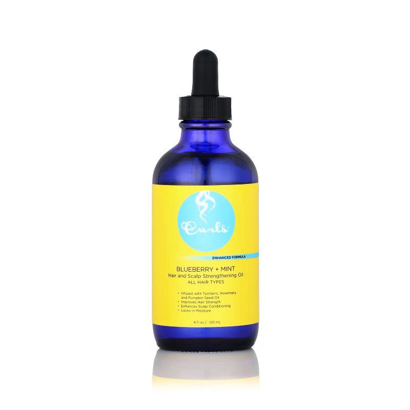 slide 1 of 7, Curls Blueberry Bliss & Mint Tea Hair and Scalp Strengthening Oil - 4oz, 4 oz