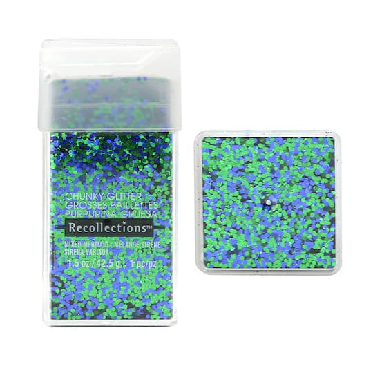slide 1 of 2, Mixed Mermaid Chunky Glitter By Recollections, 1.5 oz