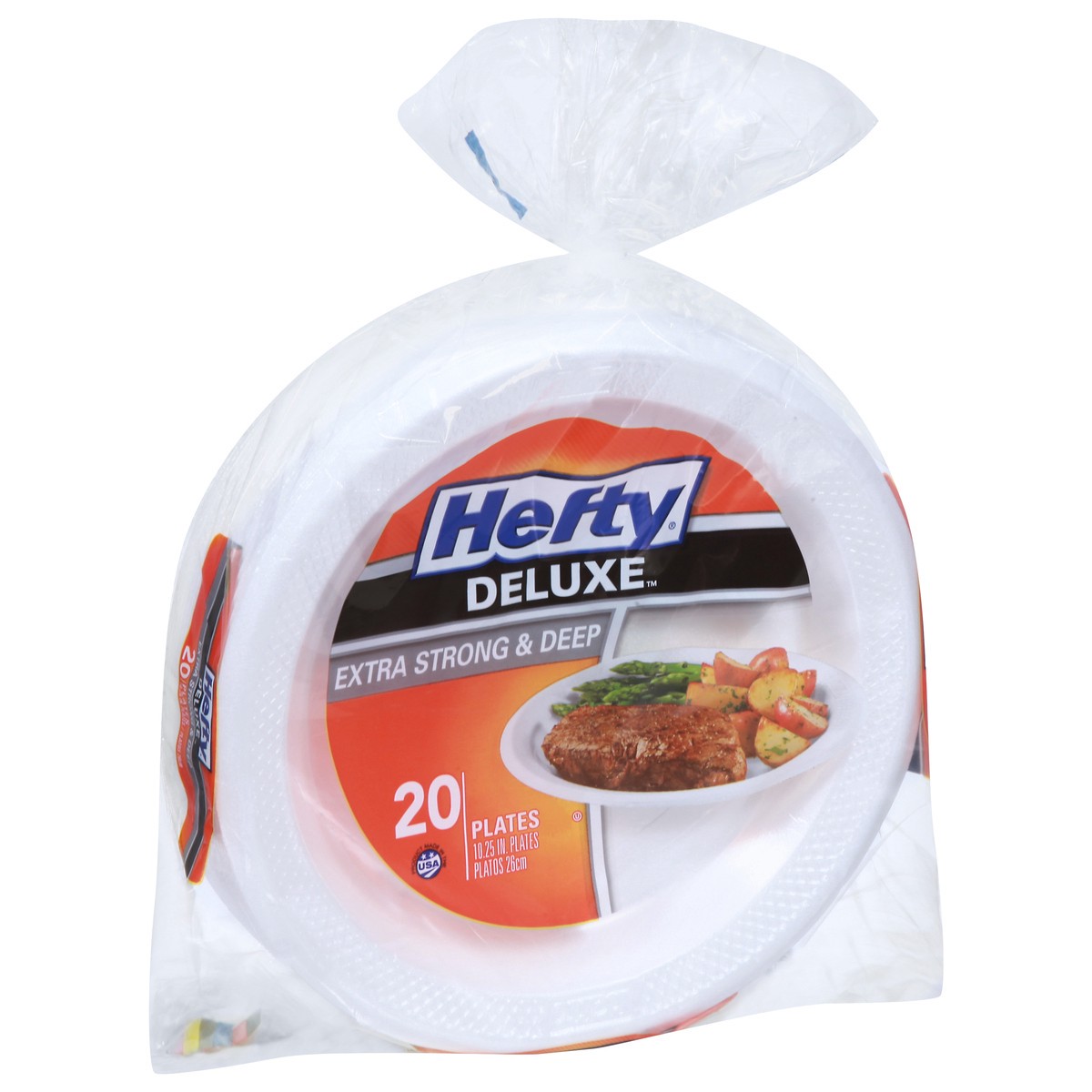 slide 9 of 9, Hefty Deluxe Extra Strong & Deep Plates 20 Each, 20 ct