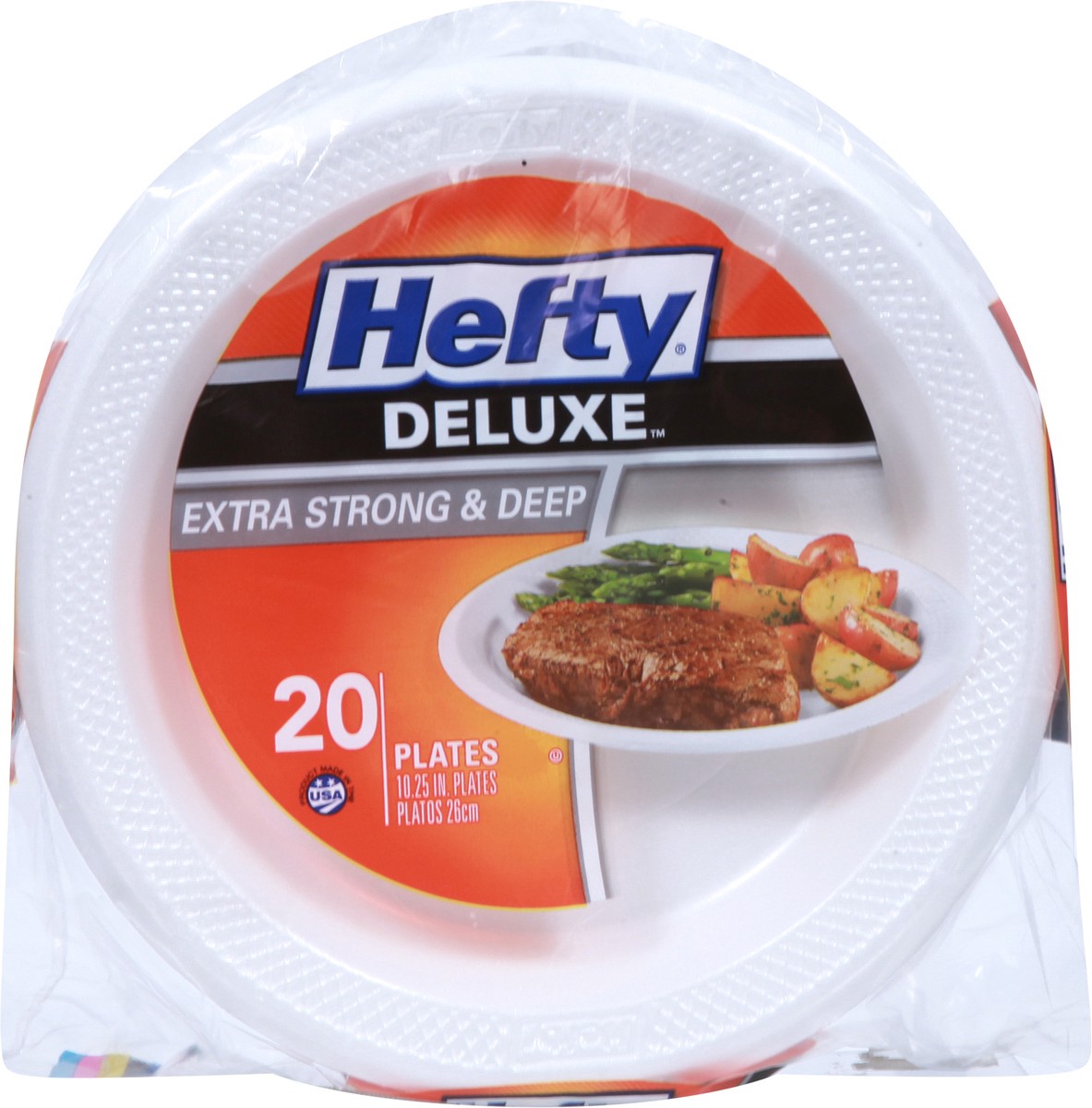 slide 5 of 9, Hefty Deluxe Extra Strong & Deep Plates 20 Each, 20 ct