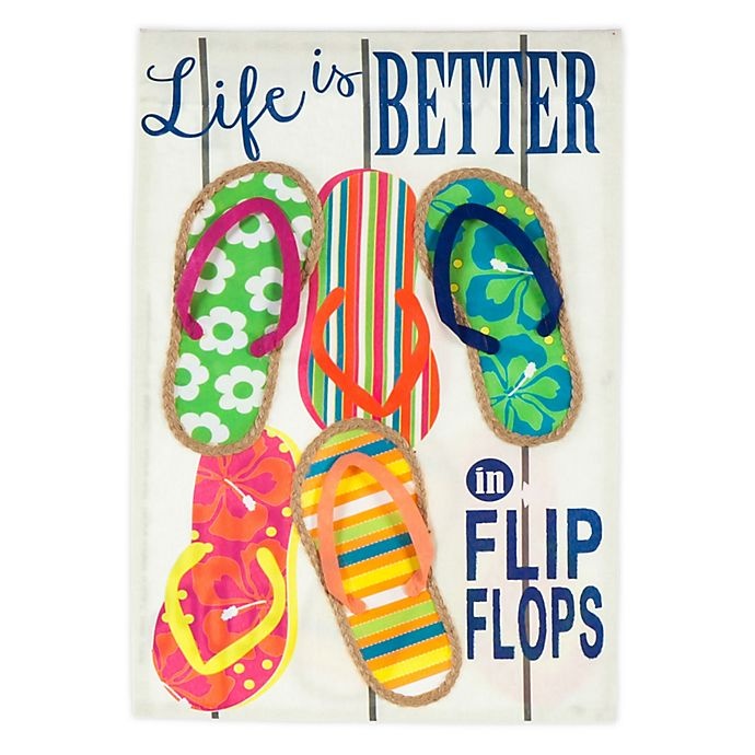 slide 1 of 1, Evergreen Life is Better - Flip Flops'' Double-Sided Garden Flag'', 1 ct