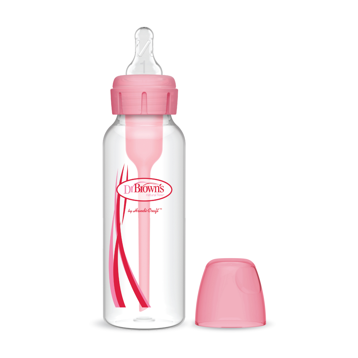 slide 1 of 8, Dr. Brown's Options+ Narrow Bottle 8oz/250ml Pink 1-pack, 1 ct