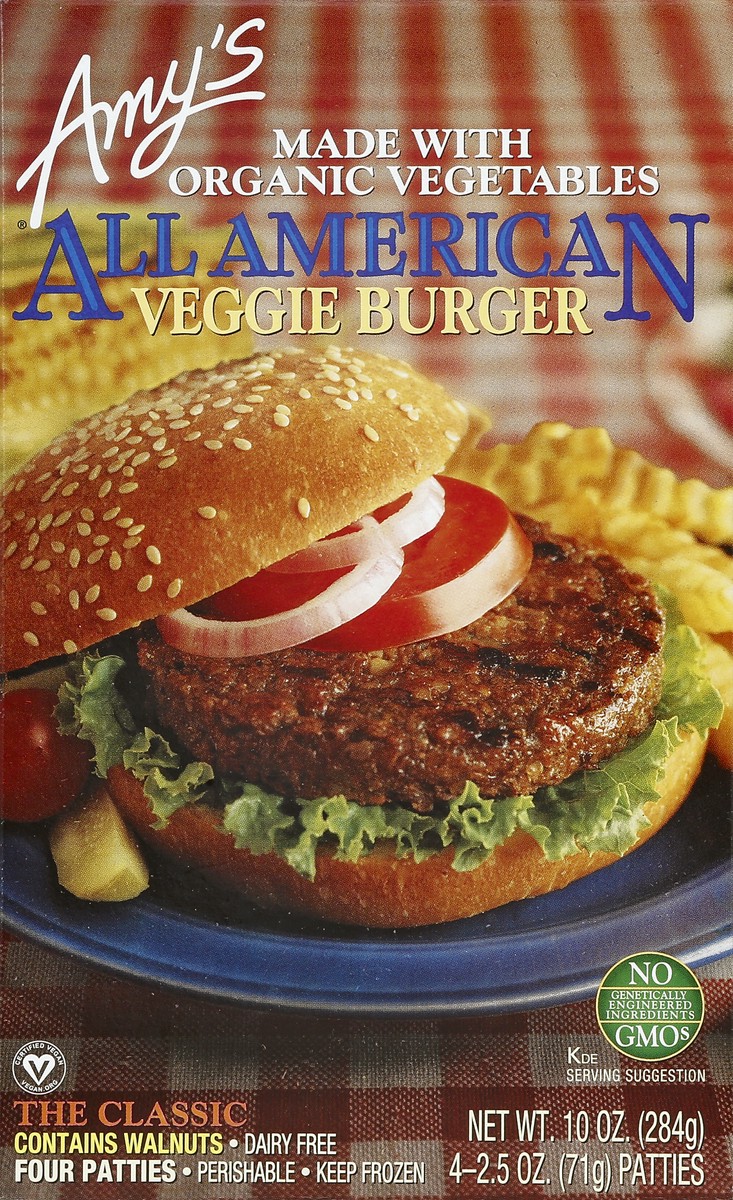 slide 4 of 5, Amy's Organic All American Veggie Burger, 10 oz