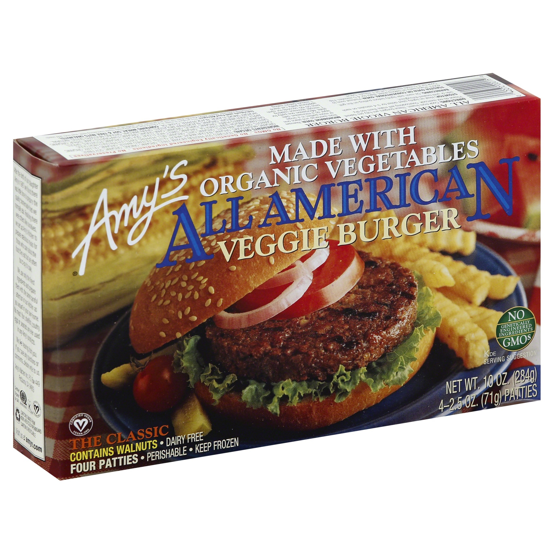 slide 1 of 5, Amy's Organic All American Veggie Burger, 10 oz