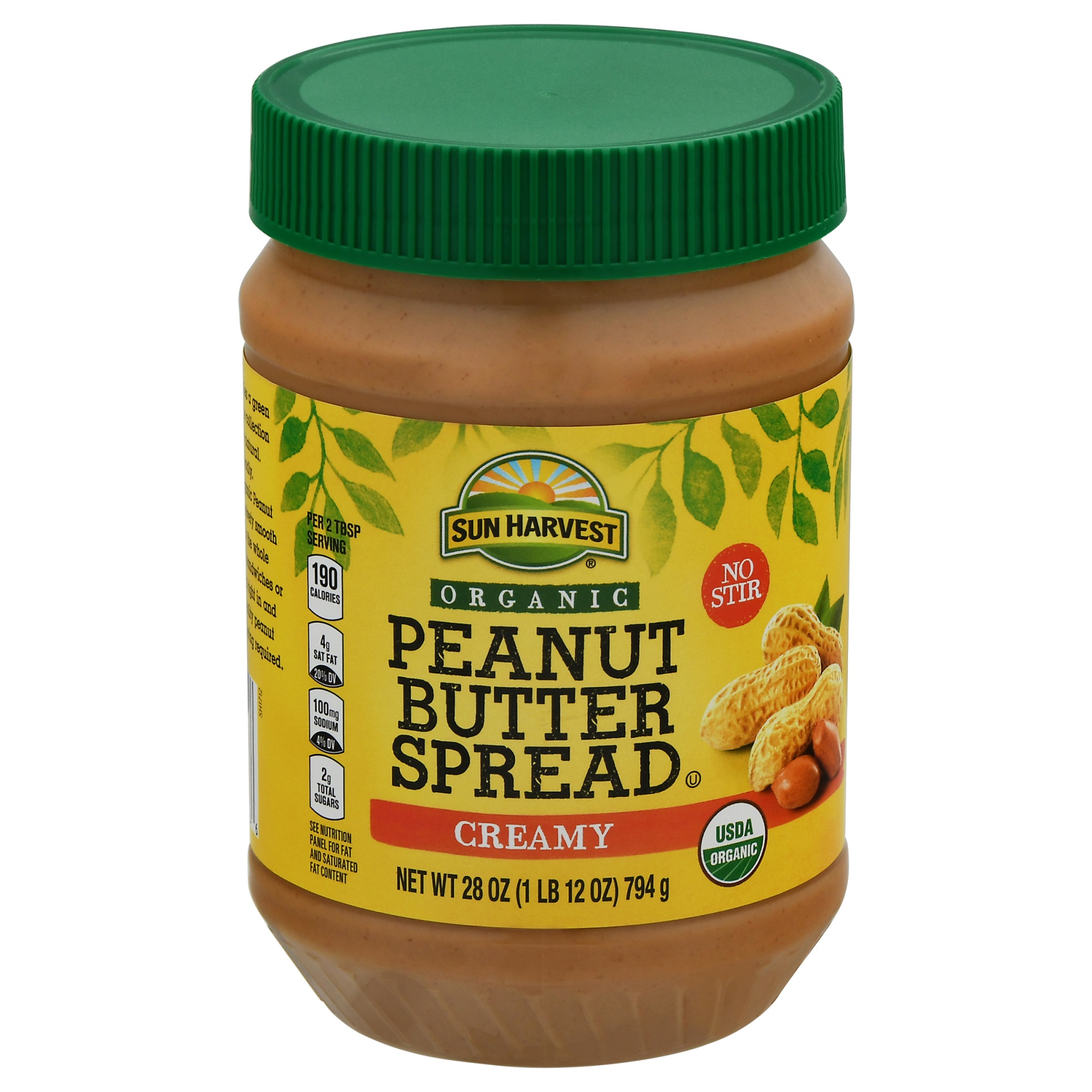 slide 1 of 1, Sun Harvest Organic Creamy Peanut Butter Spread, 28 oz