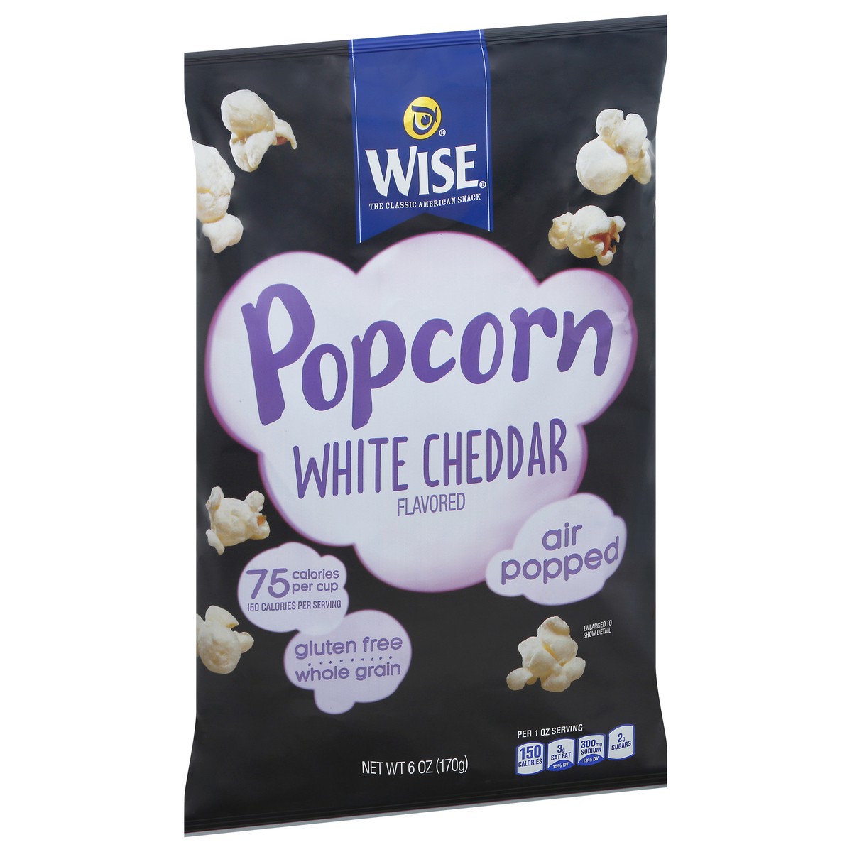 slide 8 of 9, Wise Air Popped White Cheddar Flavored Popcorn 6 oz, 6 oz