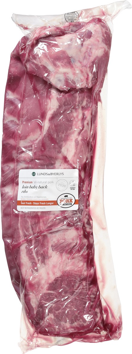 slide 6 of 9, Lunds & Byerlys Premium Loin Baby Back Ribs 1 ea, per lb