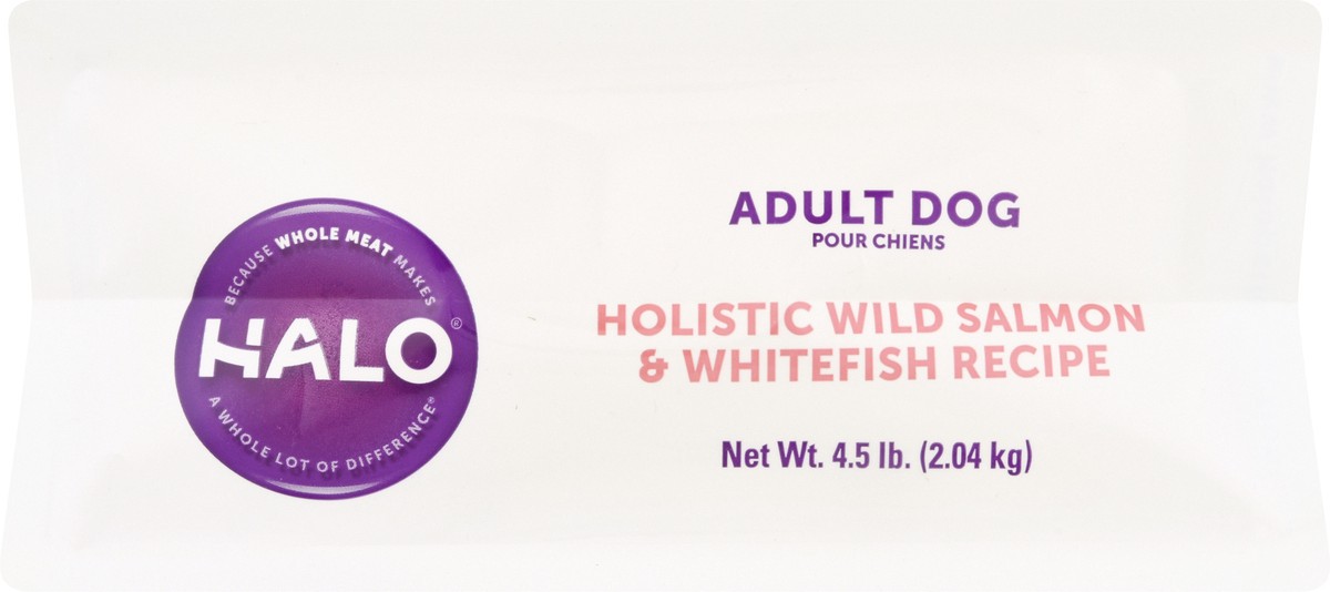 slide 2 of 10, Halo Adult Dog Holistic Wild Salmon & Whitefish Recipe Dog Food 4.5 lb, 4.5 lb