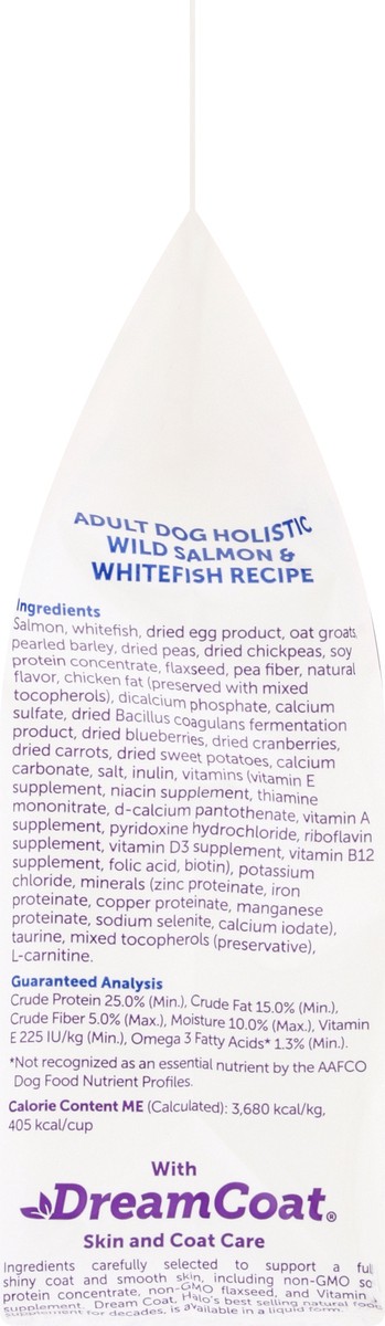 slide 5 of 10, Halo Adult Dog Holistic Wild Salmon & Whitefish Recipe Dog Food 4.5 lb, 4.5 lb