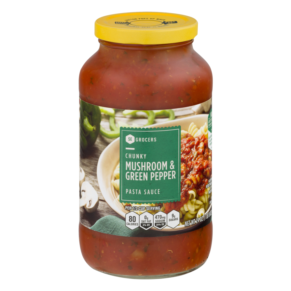 slide 1 of 1, SE Grocers Pasta Sauce Chunky Mushroom & Green Pepper, 24 oz