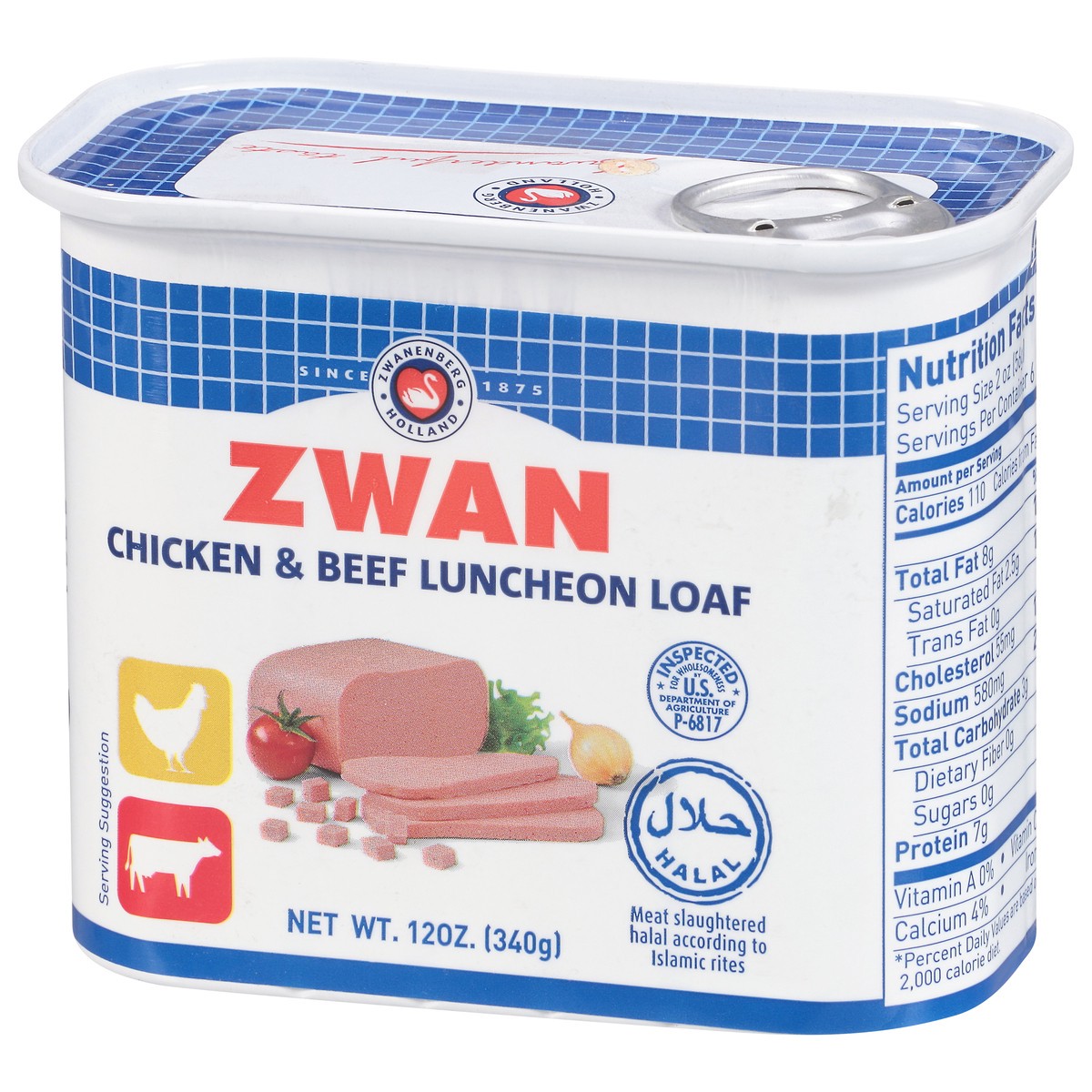 slide 2 of 13, Zwan Chicken & Beef Luncheon Loaf 12 oz, 12 oz
