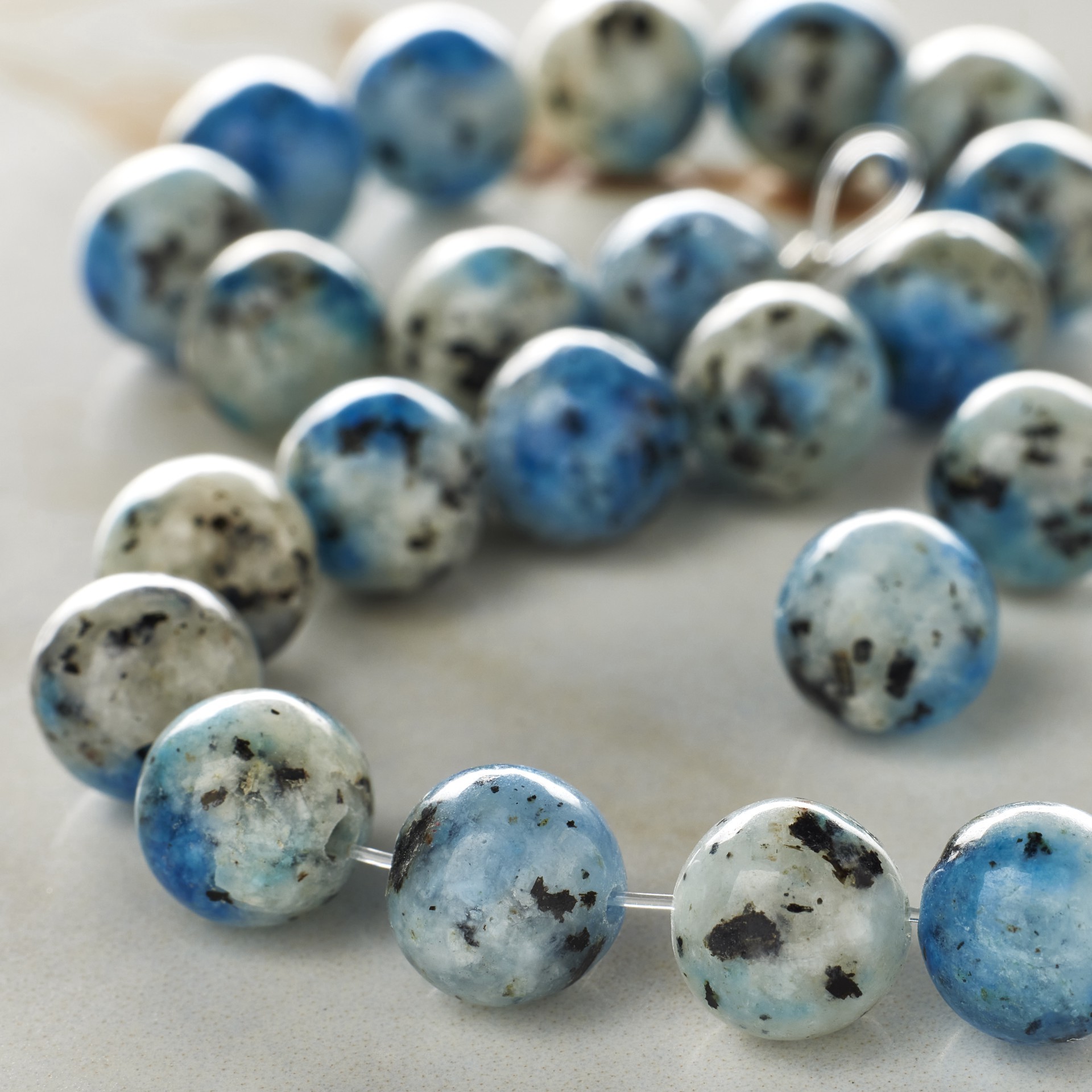 slide 2 of 3, Blue & White K2 Stone Round Beads By Bead Landing, 8mm, 8mm