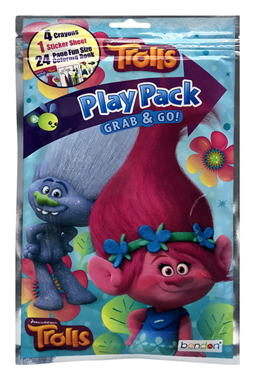 slide 1 of 1, Bendon Play Pack Grab & Go! Play Back Grab & Go! Dreamwork Trolls, 4 ct