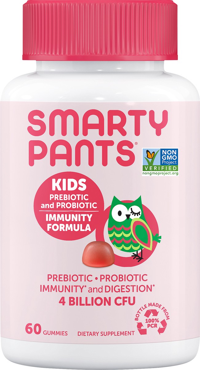 slide 3 of 5, SmartyPants Gummies Strawberry Creme Kids Prebiotic And Probiotic 60 ea, 60 ct