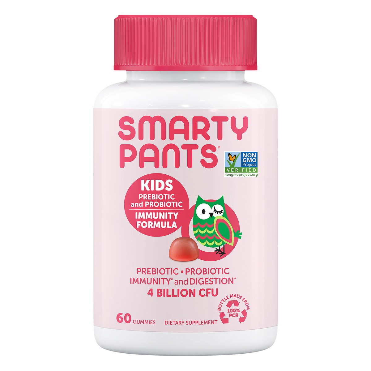 slide 1 of 5, SmartyPants Gummies Strawberry Creme Kids Prebiotic And Probiotic 60 ea, 60 ct