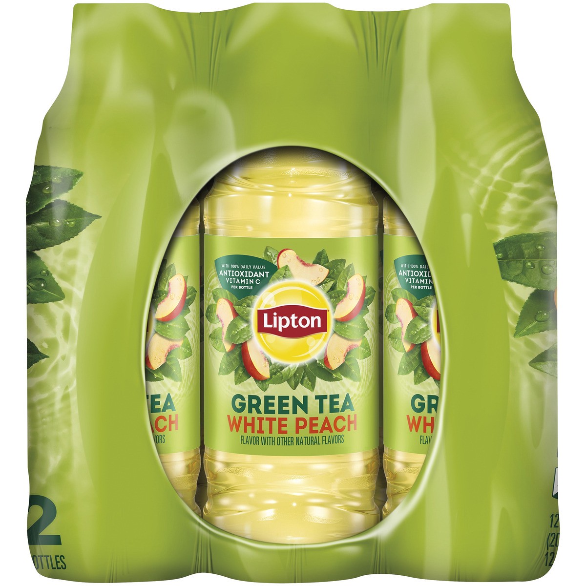 slide 3 of 3, Lipton Green Tea White Peach 16.9 Fl Oz 12 Count, 202.8 oz