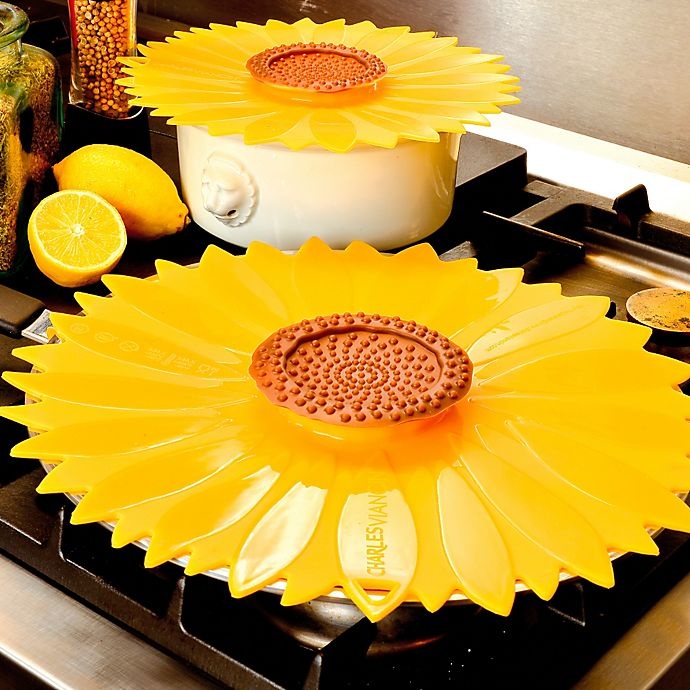 slide 3 of 5, Charles Viancin Sunflower Lid, 11 in