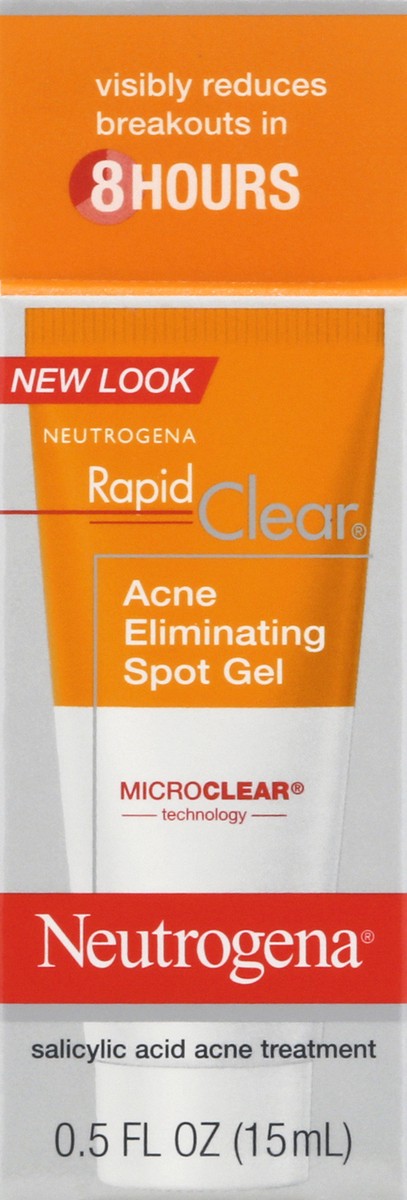 slide 7 of 9, Neutrogena Rapid Clear Acne Eliminating Spot Treatment Gel with Witch Hazel and Salicylic Acid Acne Medicine for Acne-Prone Skin, 0.5 fl. oz, 0.50 fl oz