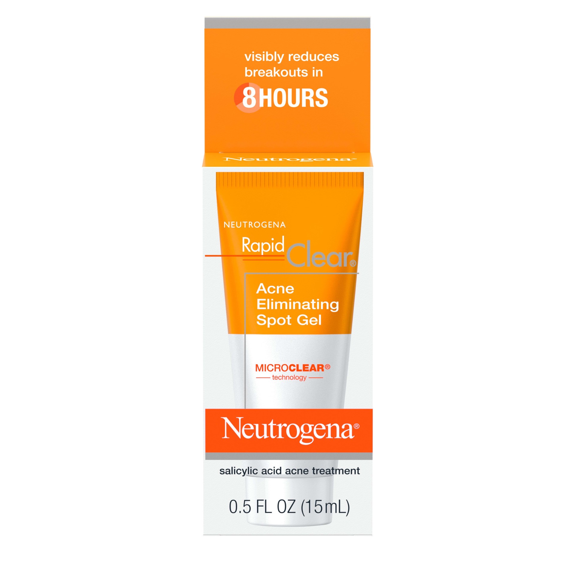 slide 1 of 9, Neutrogena Rapid Clear Acne Eliminating Spot Treatment Gel with Witch Hazel and Salicylic Acid Acne Medicine for Acne-Prone Skin, 0.5 fl. oz, 0.50 fl oz