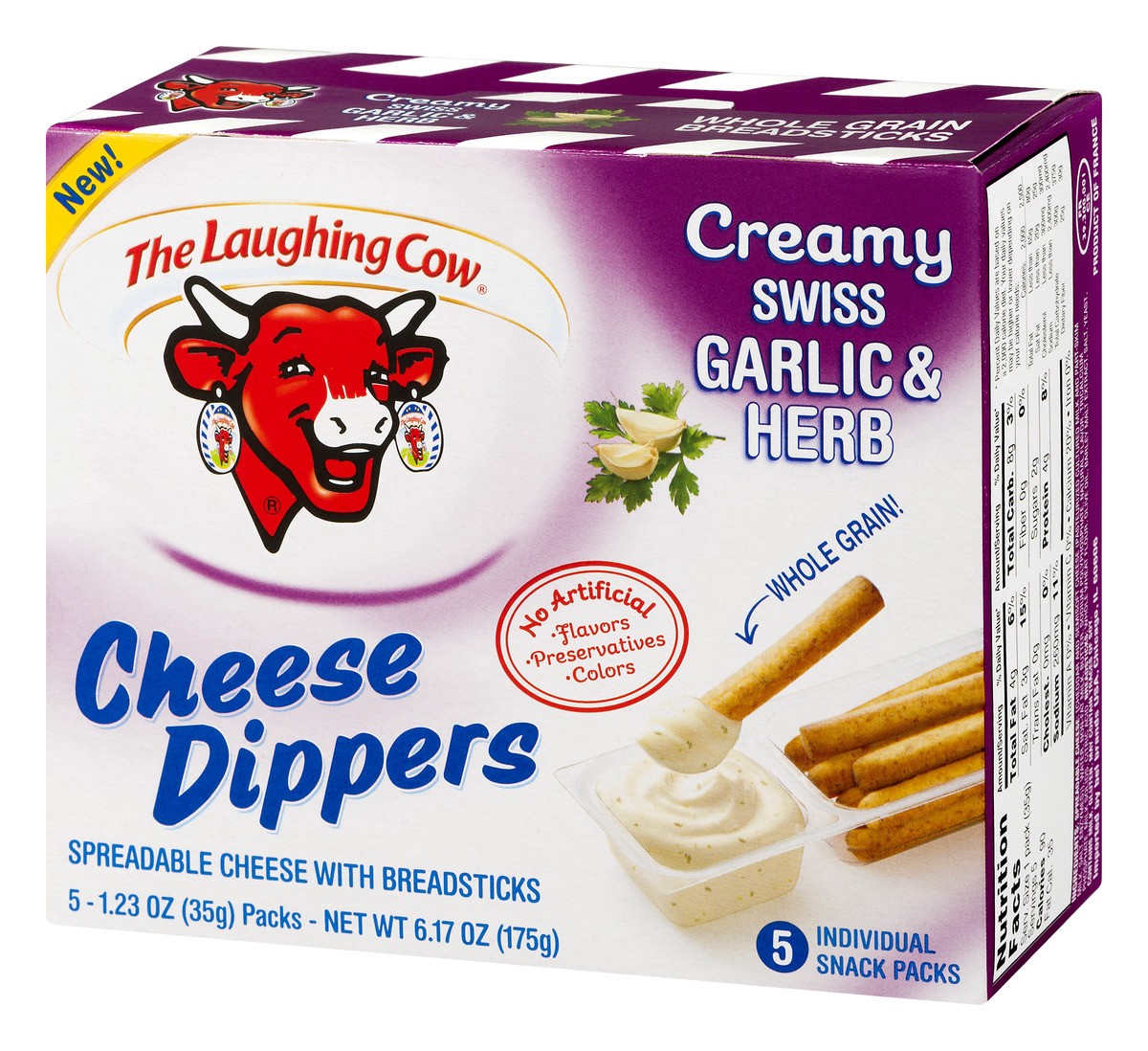slide 6 of 12, The Laughing Cow Cheesy Ranch Style Dippable Cheese & Whole Grain Breadsticks, 5 ct; 1.23 oz