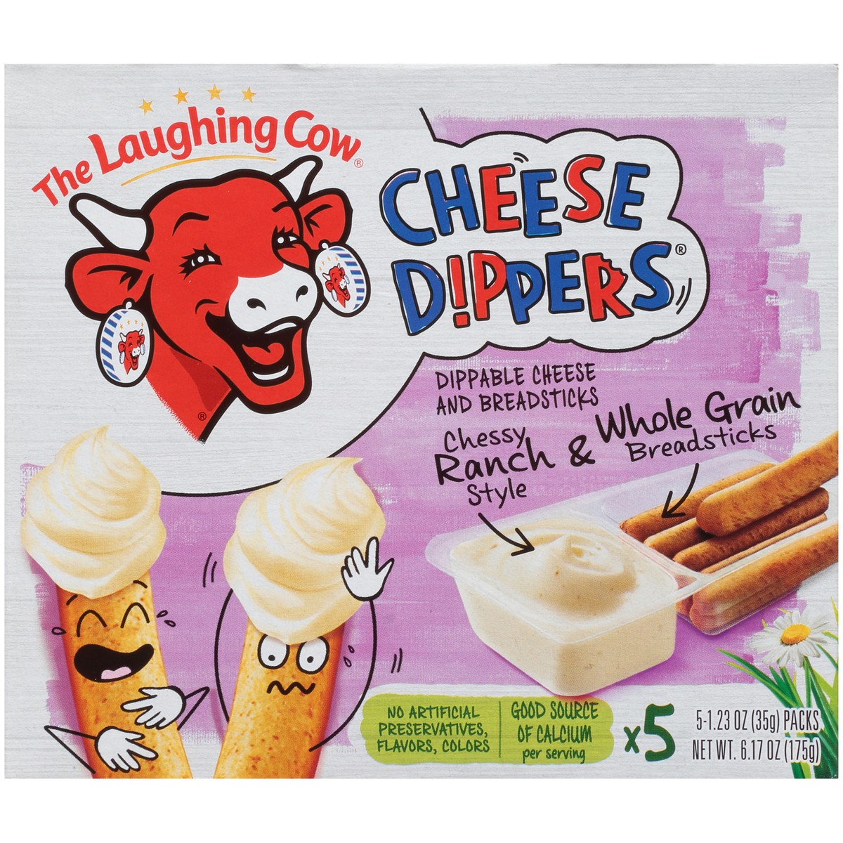 slide 5 of 12, The Laughing Cow Cheesy Ranch Style Dippable Cheese & Whole Grain Breadsticks, 5 ct; 1.23 oz