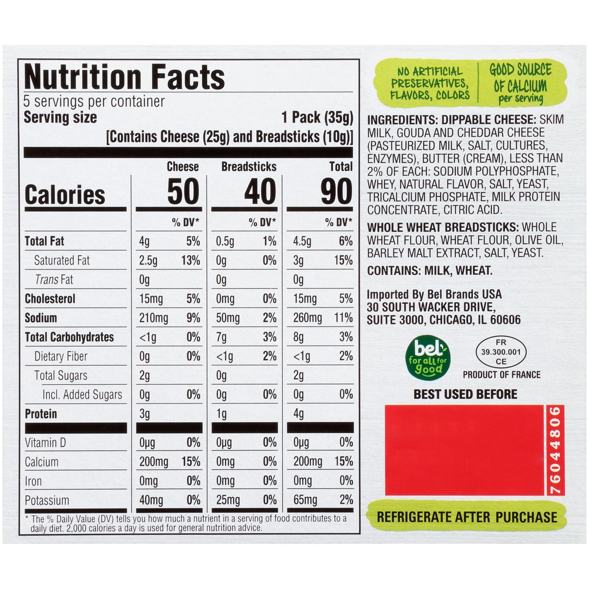 slide 2 of 12, The Laughing Cow Cheesy Ranch Style Dippable Cheese & Whole Grain Breadsticks, 5 ct; 1.23 oz