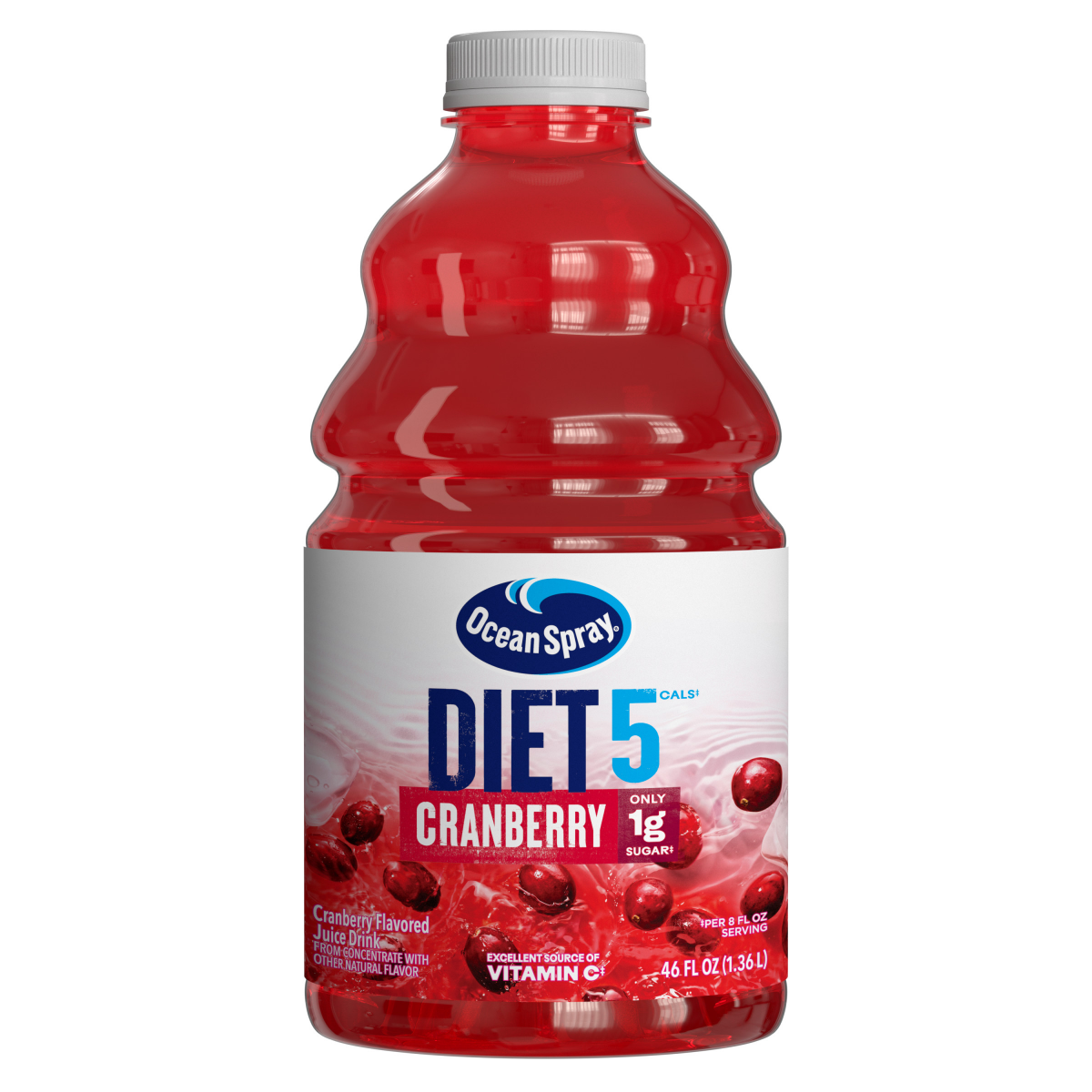 slide 1 of 3, Ocean Spray Diet 5 Cranberry Flavored Juice Drink Diet 5 46 fl oz, 46 fl oz