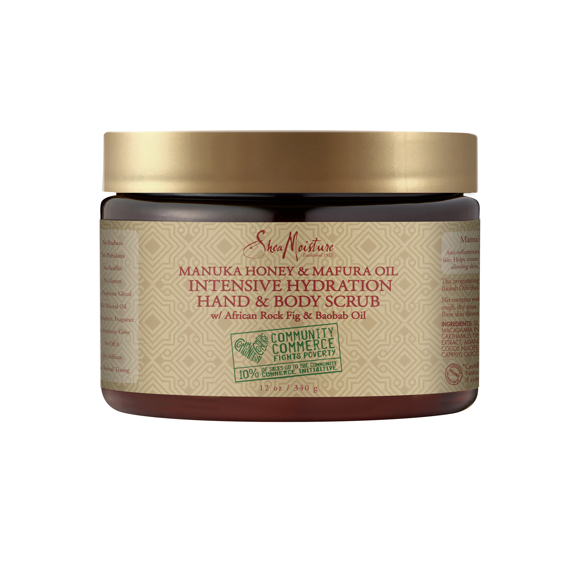 slide 2 of 4, SheaMoisture Hand & Body Scrub Manuka Honey, 12 oz, 12 oz