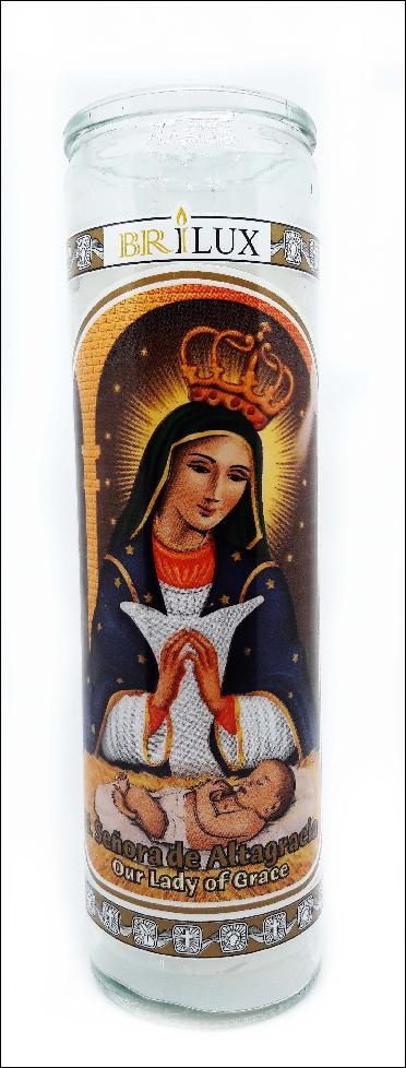 slide 1 of 1, 8In Label Candle Altagracia, 1 ct