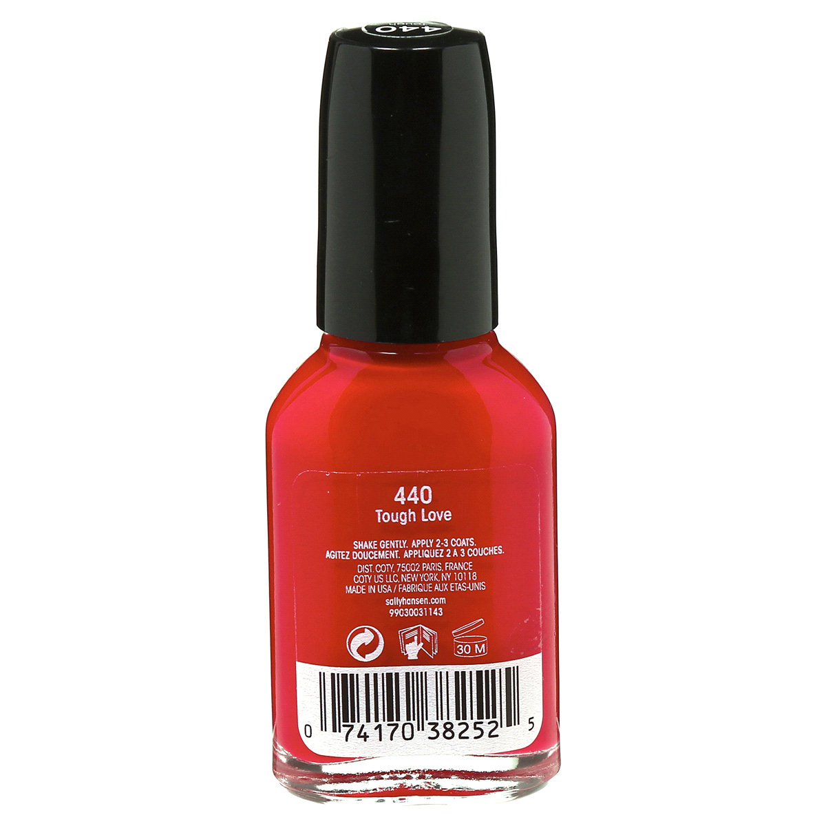 slide 3 of 3, Sally Hansen Hard as Nails Color, Tough Love, Color Nail Polish, Glossy, 0.45 Oz, Nail Polish, Red Nail Polish, Contains B5 and Green Tea, 13.30 mL