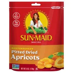 Sun-Maid Mediterranean Pitted Dried Apricot 6oz Fresh-Lock Zipper Resealable Stand-Up Bag