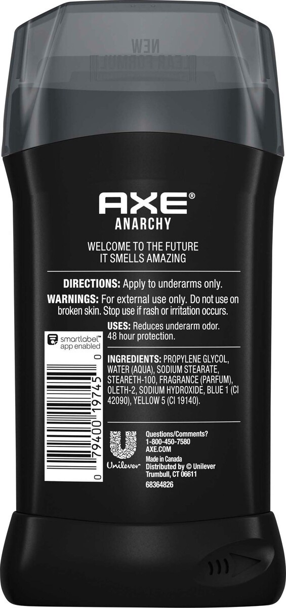 slide 3 of 3, AXE Aluminum Free Deodorant Stick for Men Anarchy, 3 oz, 3 oz