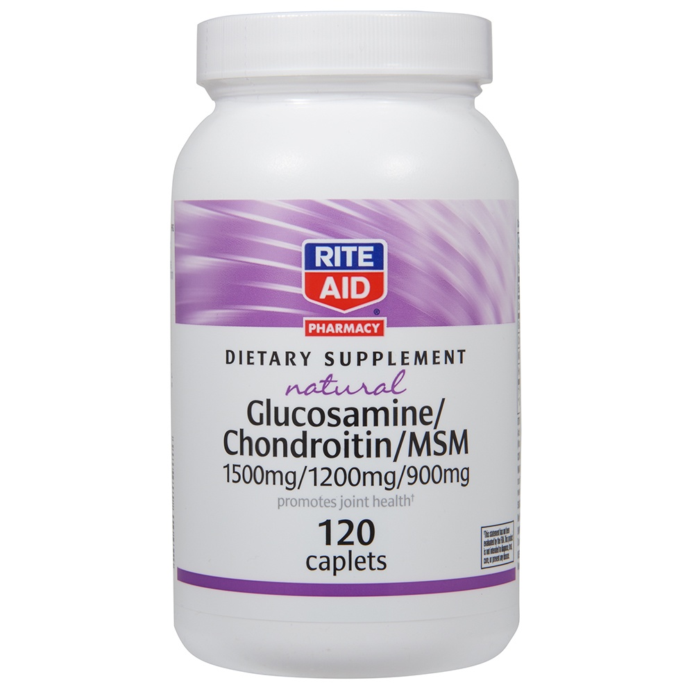 slide 1 of 2, Rite Aid Natural Glucosamine/Chondroitin/MSM, 120 ct