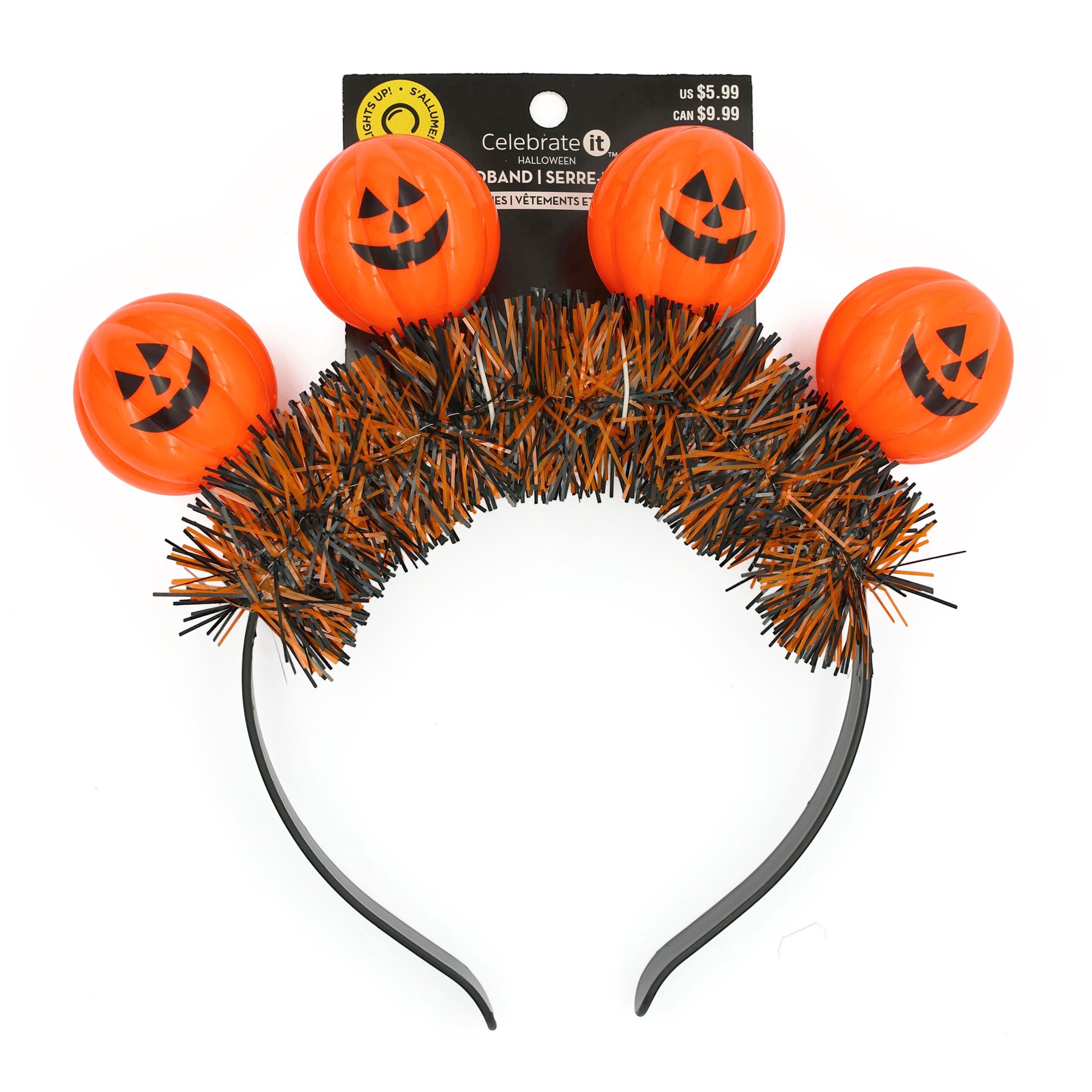 slide 3 of 4, Jack-O'-Lantern Light Up Headband By Celebrate It, 1 ct
