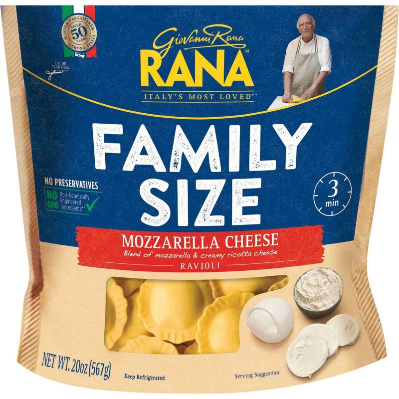 slide 1 of 6, Rana Ravioli Mozzarella Cheese Family Size, 20 oz