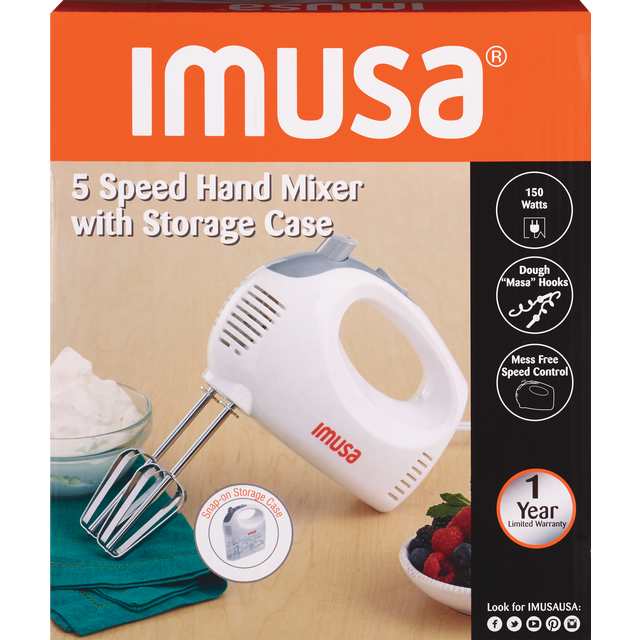 slide 1 of 1, IMUSA 5-Speed Hand Mixer, 1 ct