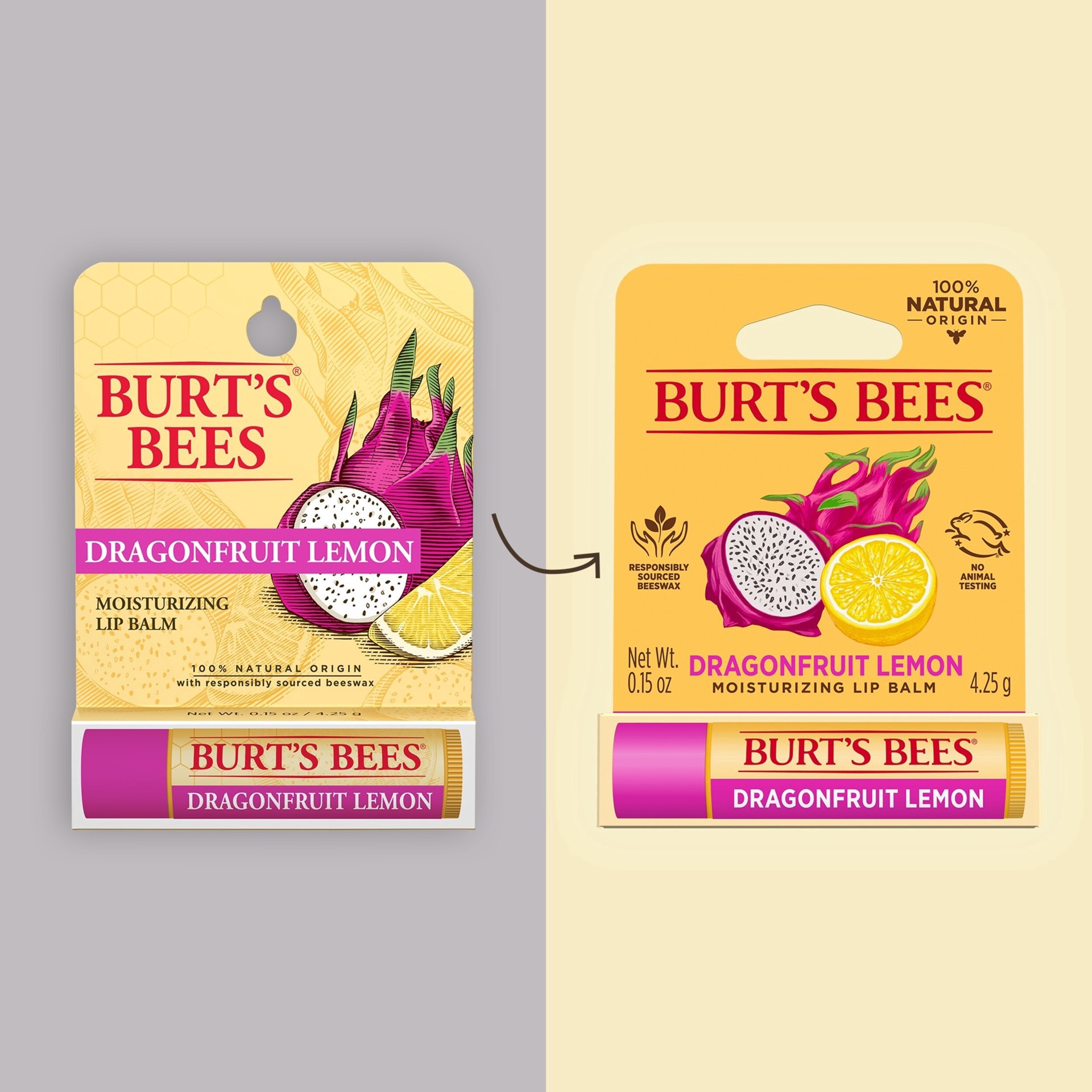 slide 4 of 15, Burt's Bees Moisturizing Dragonfruit Lemon Lip Balm, 0.15 oz