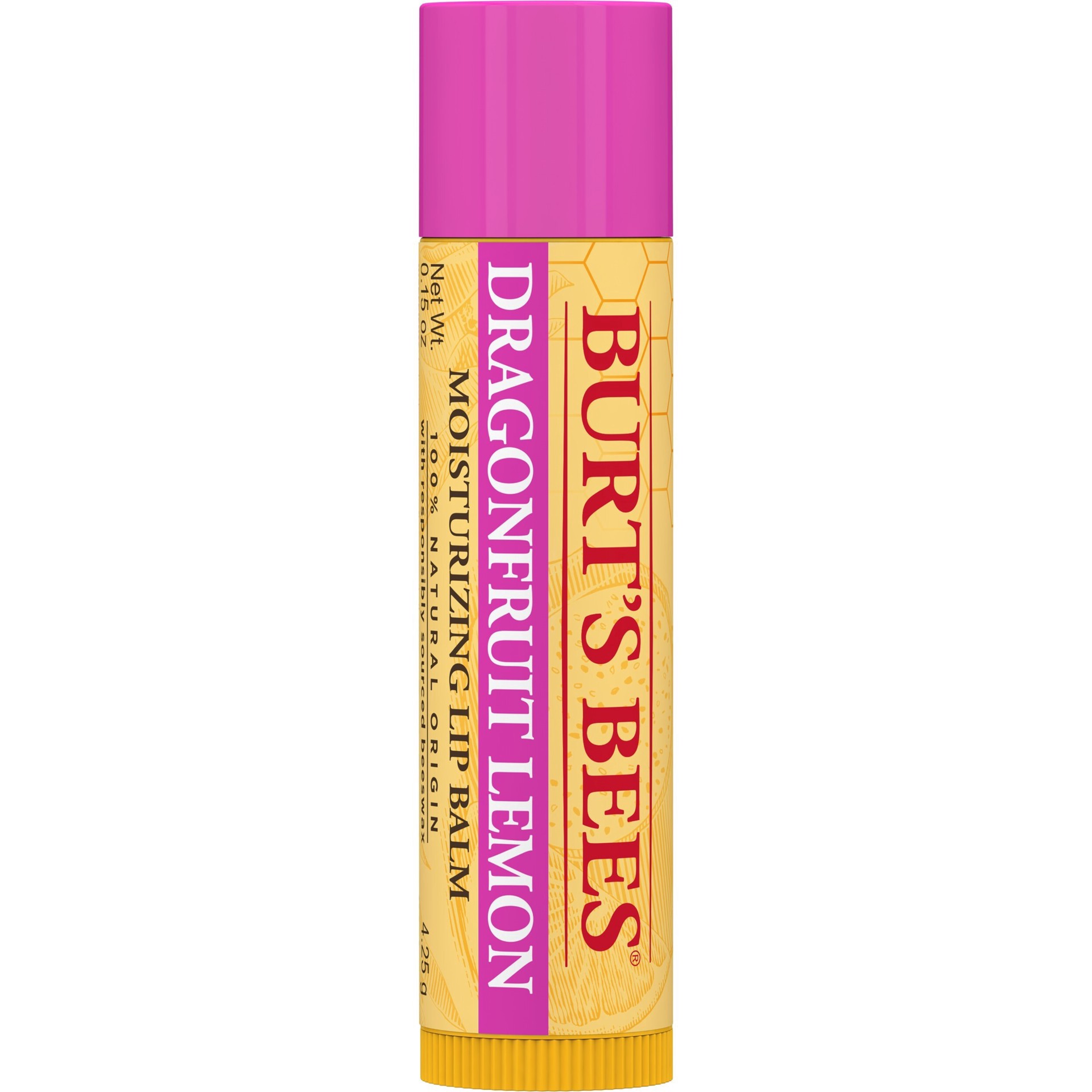 slide 14 of 15, Burt's Bees Moisturizing Dragonfruit Lemon Lip Balm, 0.15 oz