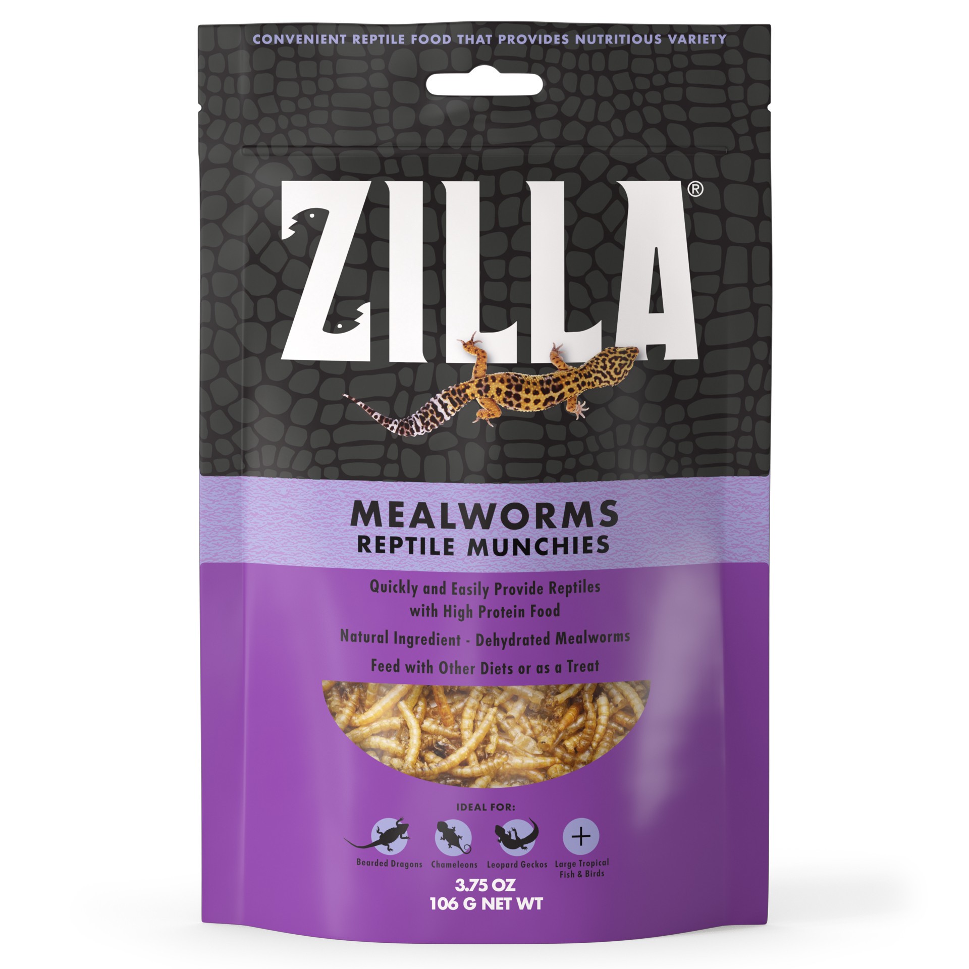 slide 2 of 10, Zilla Reptile Munchies Mealworm Resealable Bag, 3.75 Ounces, 1 ct