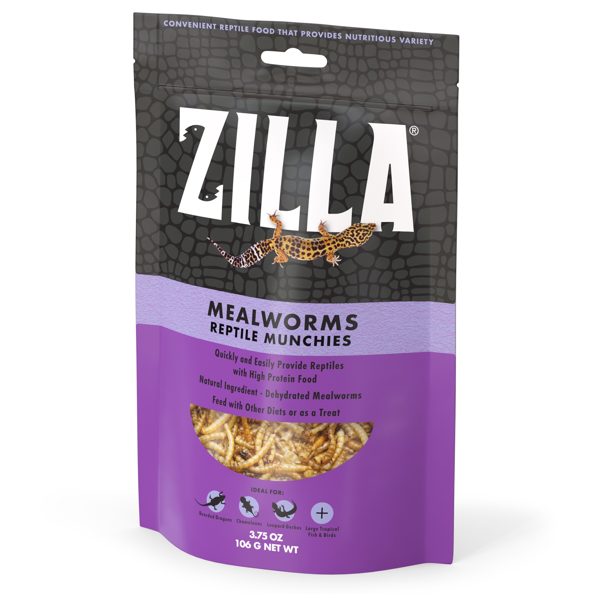 slide 1 of 10, Zilla Reptile Munchies Mealworm Resealable Bag, 3.75 Ounces, 1 ct