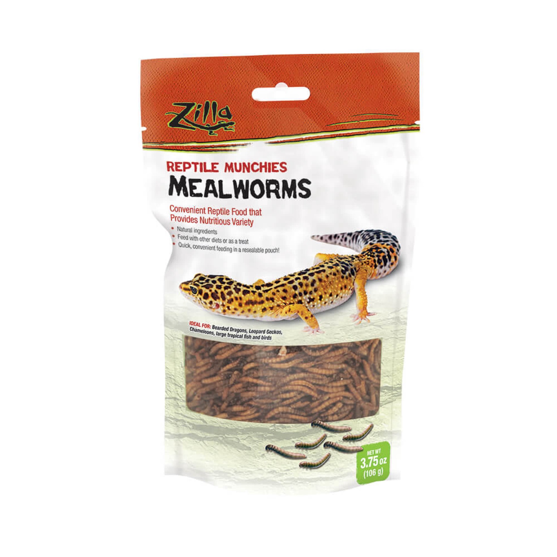 slide 1 of 10, Zilla Reptile Munchies Mealworm Resealable Bag, 3.75 Ounces, 1 ct