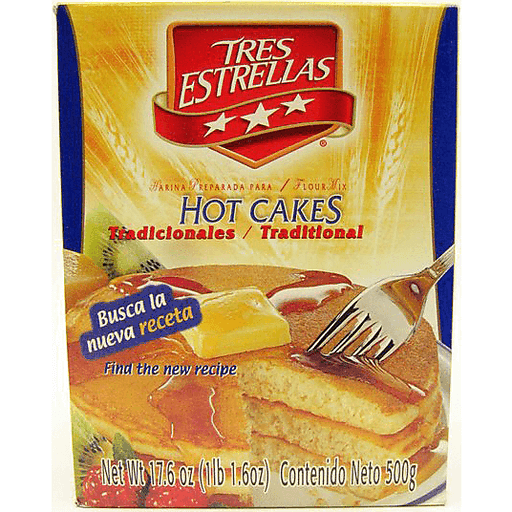 slide 1 of 1, Tres Estrellas Hot Cakes Mix, 17.6 oz