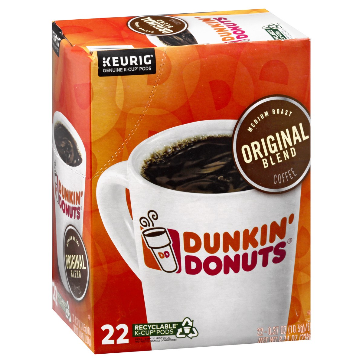 slide 2 of 9, Dunkin' Medium Roast K-Cup Pods Original Blend Coffee 22 ea, 22 ct
