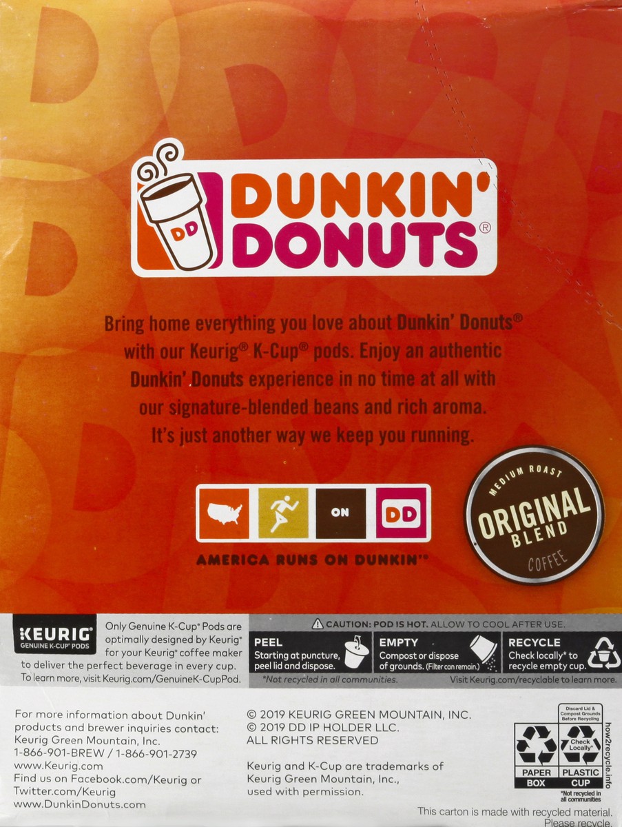 slide 7 of 9, Dunkin' Medium Roast K-Cup Pods Original Blend Coffee 22 ea, 22 ct