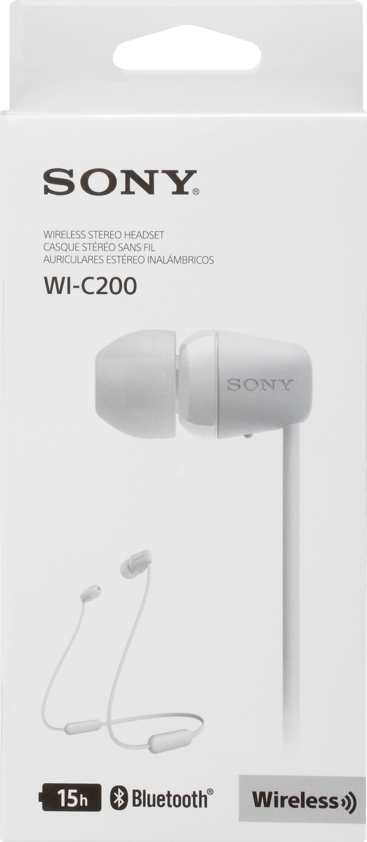 slide 6 of 11, Sony WI-C200 White Wireless Stereo Headset 1 ea, 1 ea